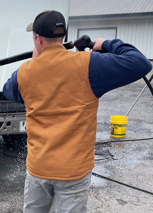 Men's Arctic Quilt Lined Washed Rugged Duck Canvas Vest