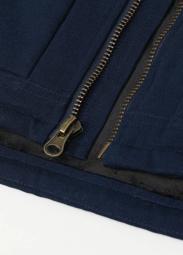 Men's Arctic Quilted Lined Washed Rugged Duck Canvas Work Vest,Zip Up
