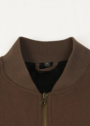 Close-up of the collar detail on men's Dark Brown  arctic quilted lined canvas work vest