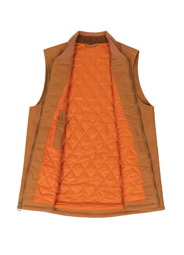 Men s Soft Washed Outdoor Vest Quilted Lined FlannelGo