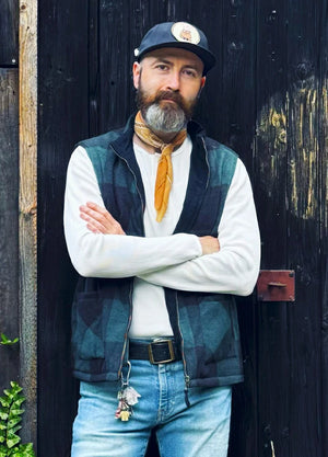 Men's Reversible Vest Plaid Fleece Lined Outdoor Vests