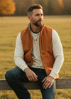 Men's Faux Shearling Canvas Work Vest