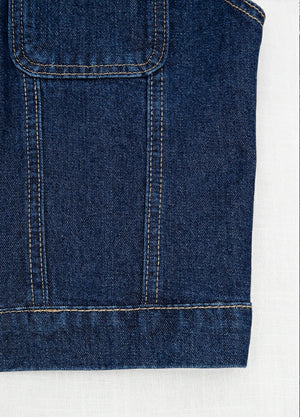 Women's Vintage Zipper Denim Vest