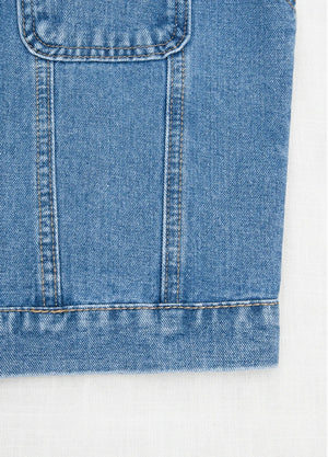 Women's Vintage Zipper Denim Vest