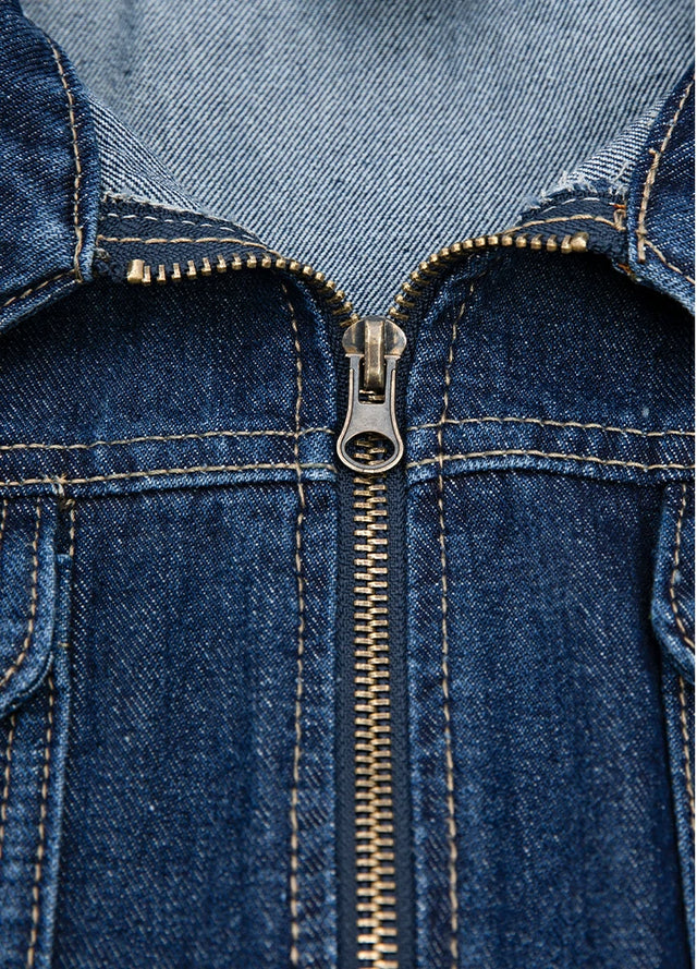 Women's Vintage Zipper Denim Vest