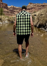 Men's Western Outdoor Plaid Vest, Pearl Snap