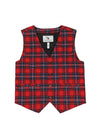 Front view of kids red dressy suit vest