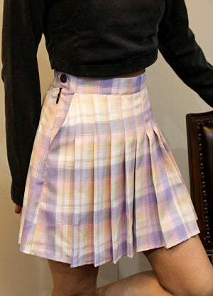 Women's Somnia High-Waisted Plaid Pleated Mini Skirt
