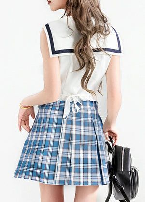 Women's Somnia High-Waisted Plaid Pleated Mini Skirt