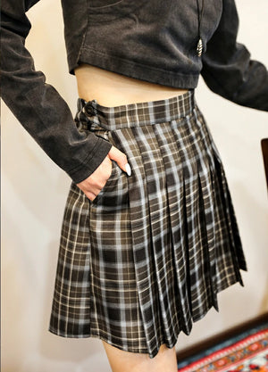 Women's Nocturne High-Waisted Plaid Pleated Mini Skirt