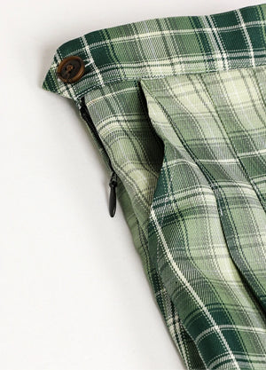 Women's Somnia High-Waisted Plaid Pleated Mini Skirt