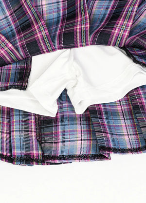 Women's Nocturne High-Waisted Plaid Pleated Mini Skirt