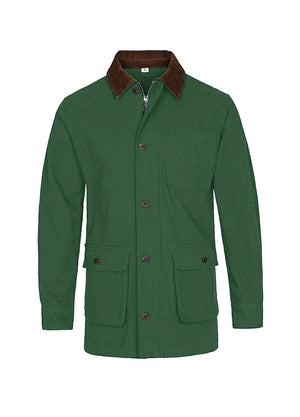 Front view of moss men's heritage vintage field jacket-XR807MS-M,XR807MS-L,XR807MS-XL,XR807MS-XXL