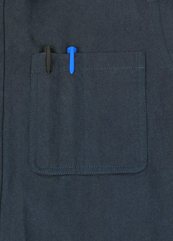 Detailed view of the pocket of the navy men's heritage vintage field jacket-XR807NY-M,XR807NY-L,XR807NY-XL,XR807NY-XXL