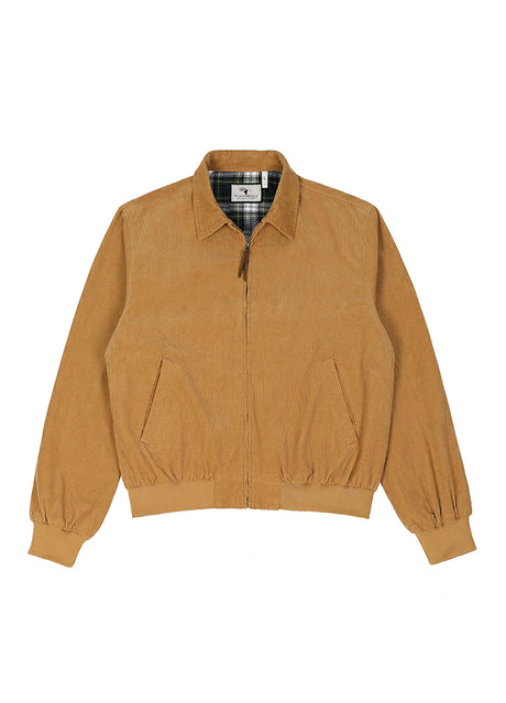 Front view of camel brown men's vintage corduroy jacket 