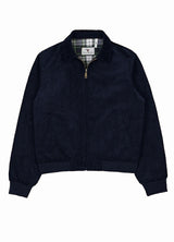 Front view of navy men's vintage corduroy jacket