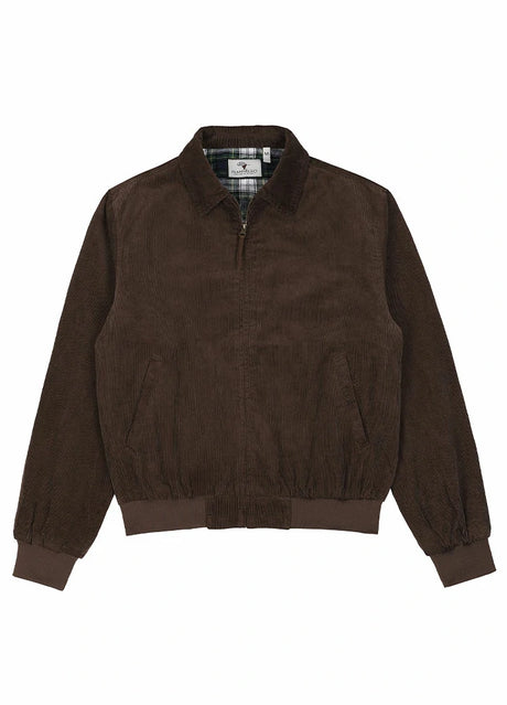 Front view of vintage brown men's vintage corduroy jacket 
