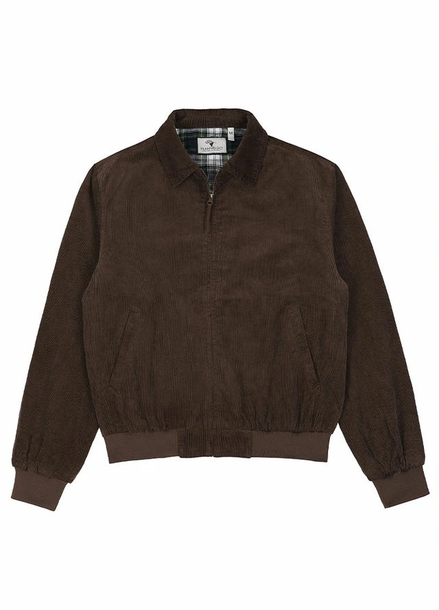 Front view of vintage brown men's vintage corduroy jacket 