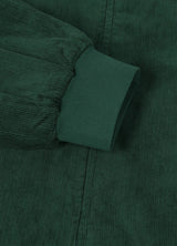 Close-up of the cuff of moss men's winter vintage corduroy solid jacket