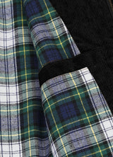 Close-up of the inner pocket of black men's cozy corduroy solid shirt jacket