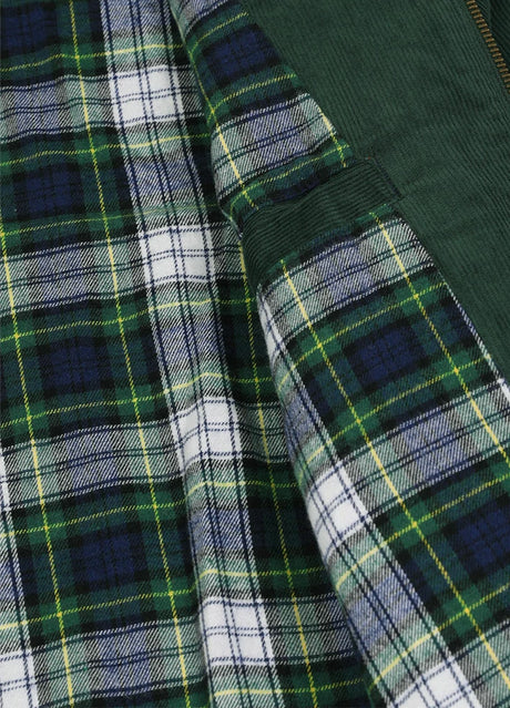 Close-up of the inner pocket of moss men's cozy corduroy solid shirt jacket
