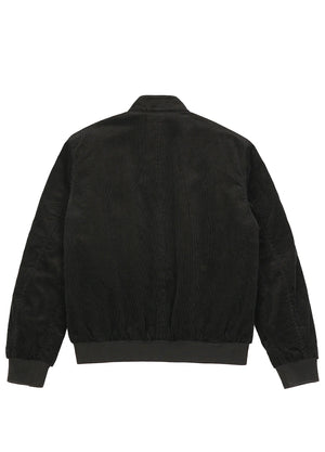 Back view of a black men's classic harrington corduroy jacket-XR8541HS-S,XR8541HS-M,XR8541HS-L,XR8541HS-XL,XR8541HS-XXL