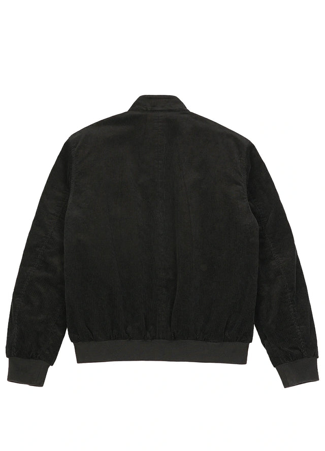Back view of a black men's classic harrington corduroy jacket-XR8541HS-S,XR8541HS-M,XR8541HS-L,XR8541HS-XL,XR8541HS-XXL