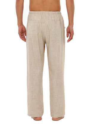 Men’s Linen Blend Pull-On Beach Pants, Relaxed Fit