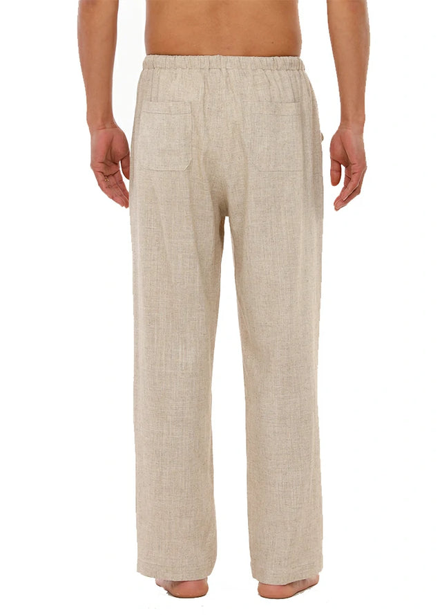 Men’s Linen Blend Pull-On Beach Pants, Relaxed Fit