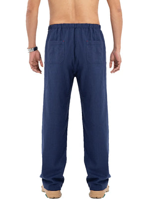 Men’s Linen Blend Pull-On Beach Pants, Relaxed Fit