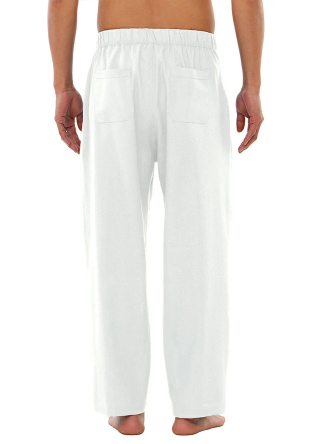 Men’s Linen Blend Pull-On Beach Pants, Relaxed Fit