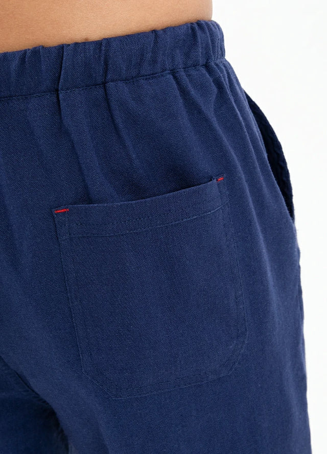 Men’s Linen Blend Pull-On Beach Pants, Relaxed Fit