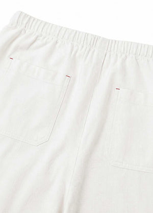 Men’s Linen Blend Pull-On Beach Pants, Relaxed Fit