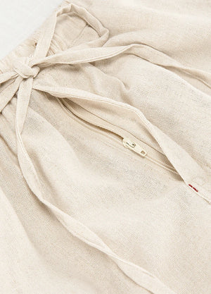 Men’s Linen Blend Pull-On Beach Pants, Relaxed Fit