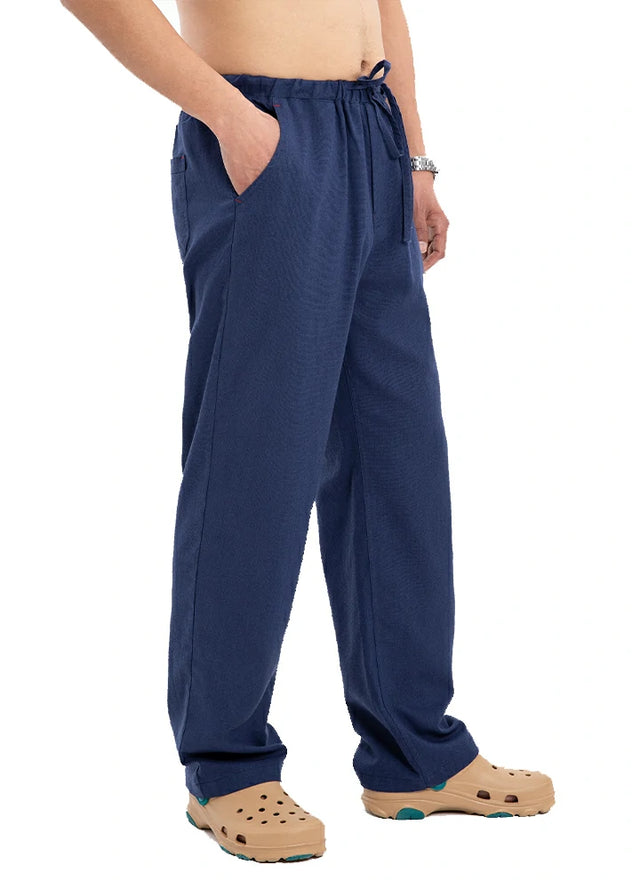 Men’s Linen Blend Pull-On Beach Pants, Relaxed Fit