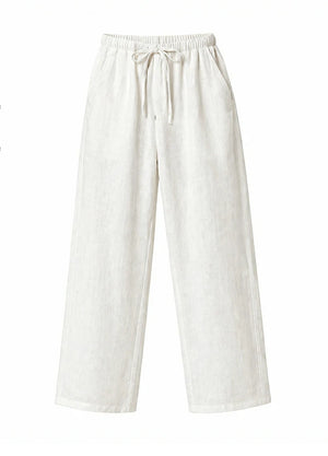 Men’s Linen Blend Pull-On Beach Pants, Relaxed Fit
