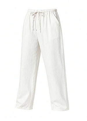 Men’s Linen Blend Pull-On Beach Pants, Relaxed Fit