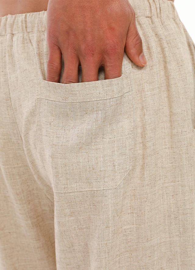 Men’s Linen Blend Pull-On Beach Pants, Relaxed Fit