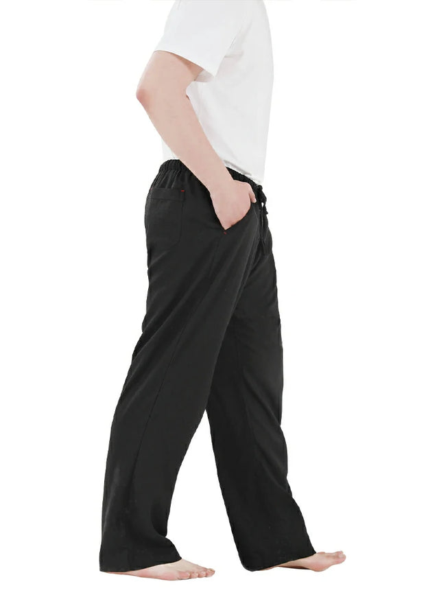 Men’s Linen Blend Pull-On Beach Pants, Relaxed Fit