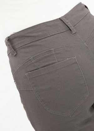 Women's Slim Straight Stretch Cropped Pants