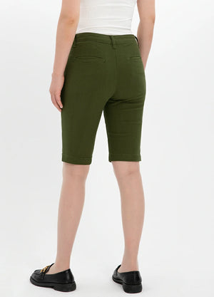 Women's Summer Solid Stretch Bermuda Shorts, 10 inch