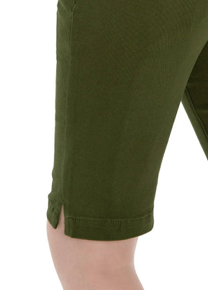 Women's Summer Solid Stretch Bermuda Shorts, 10 inch