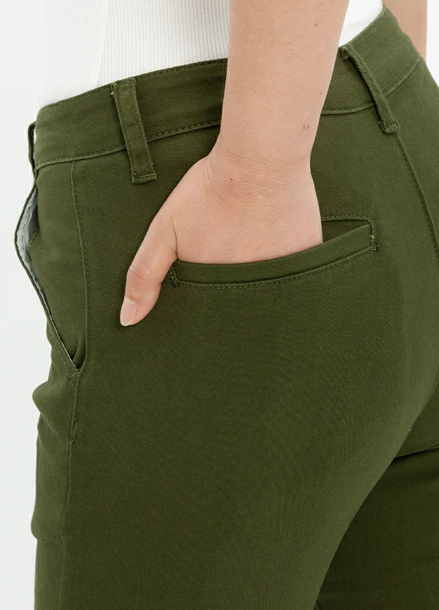 Women's Summer Solid Stretch Bermuda Shorts, 10 inch