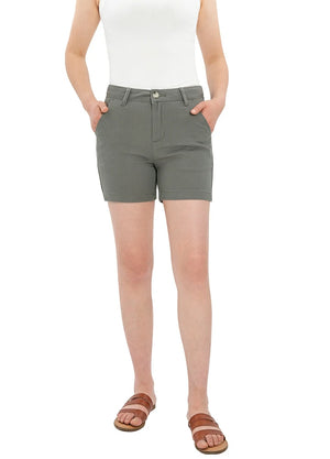 Women's Summer Casual Solid Chino Shorts, 4 Inch