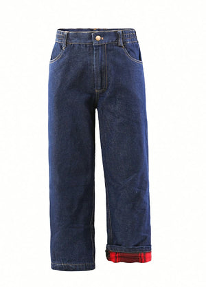 Kinderjeans mit Flanellfutter, gerades Bein