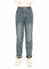Women's Flannel Lined Jeans,Straight Leg