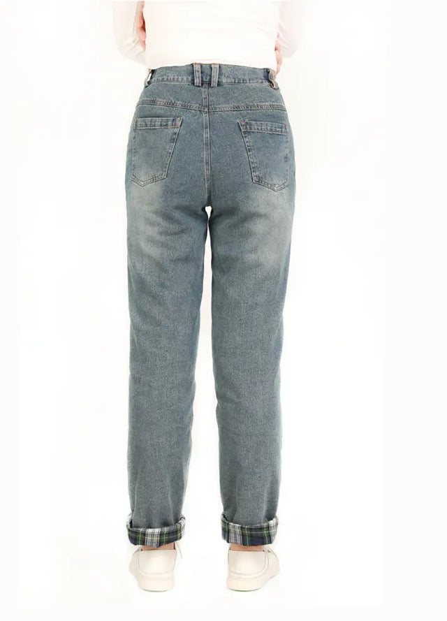 Ladies flannel lined jeans discount