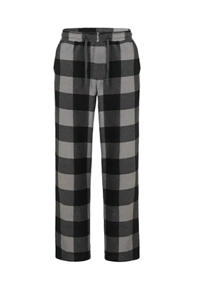 Front view of buffalo gray women's fleece plaid pajama pants-XR9122BG-S,XR9122BG-M,XR9122BG-L,XR9122BG-XL