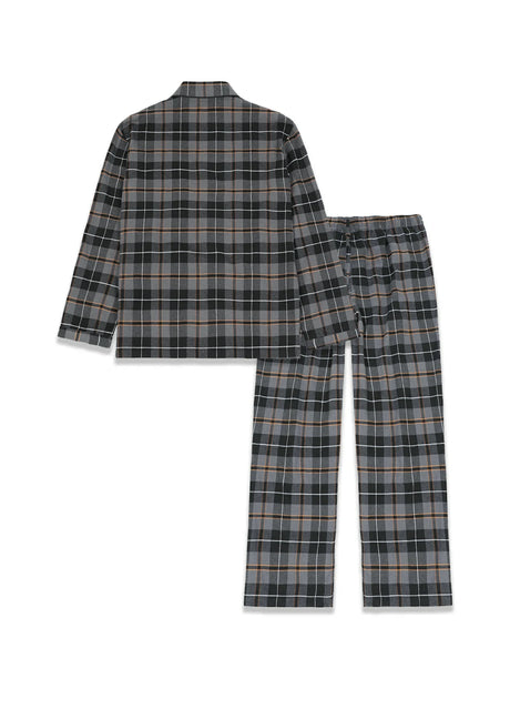 Men's Cotton Flannel Long Sleeve Pajama Set