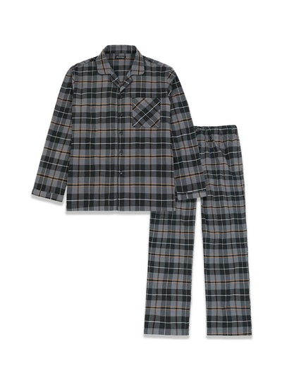 Men's Cotton Flannel Long Sleeve Pajama Set